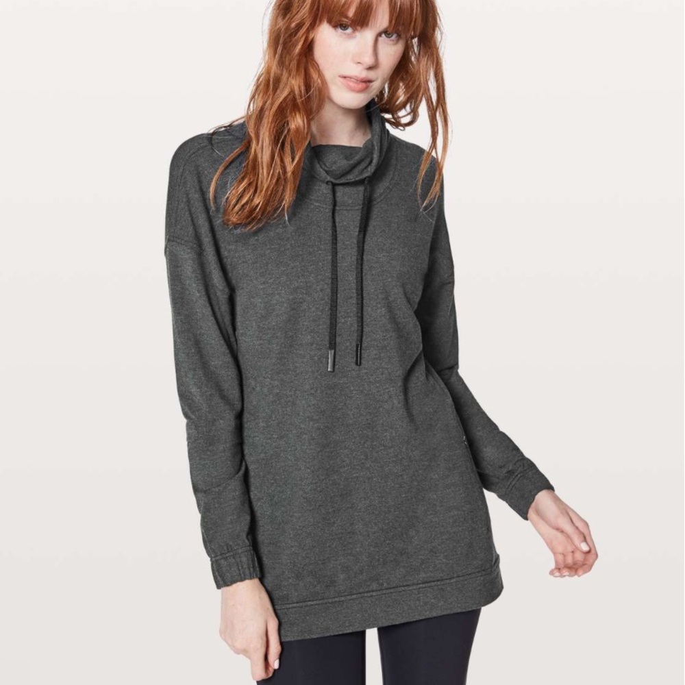 Lululemon Twisted & Tucked Long Sleeve Heathered Mod‎ Black Size 4